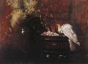 William Merritt Chase Still life and parrot Sweden oil painting artist